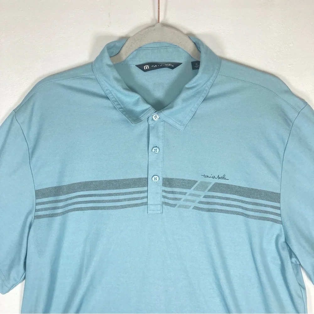 Travis Mathew Polo Shirt Mens Size XL Blue Even Money Golf City Outdoor - Picture 2 of 16